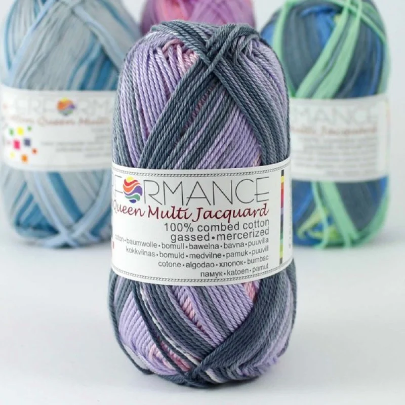 Cotton queen multi jacquard soft mercerized cotton yarn from
